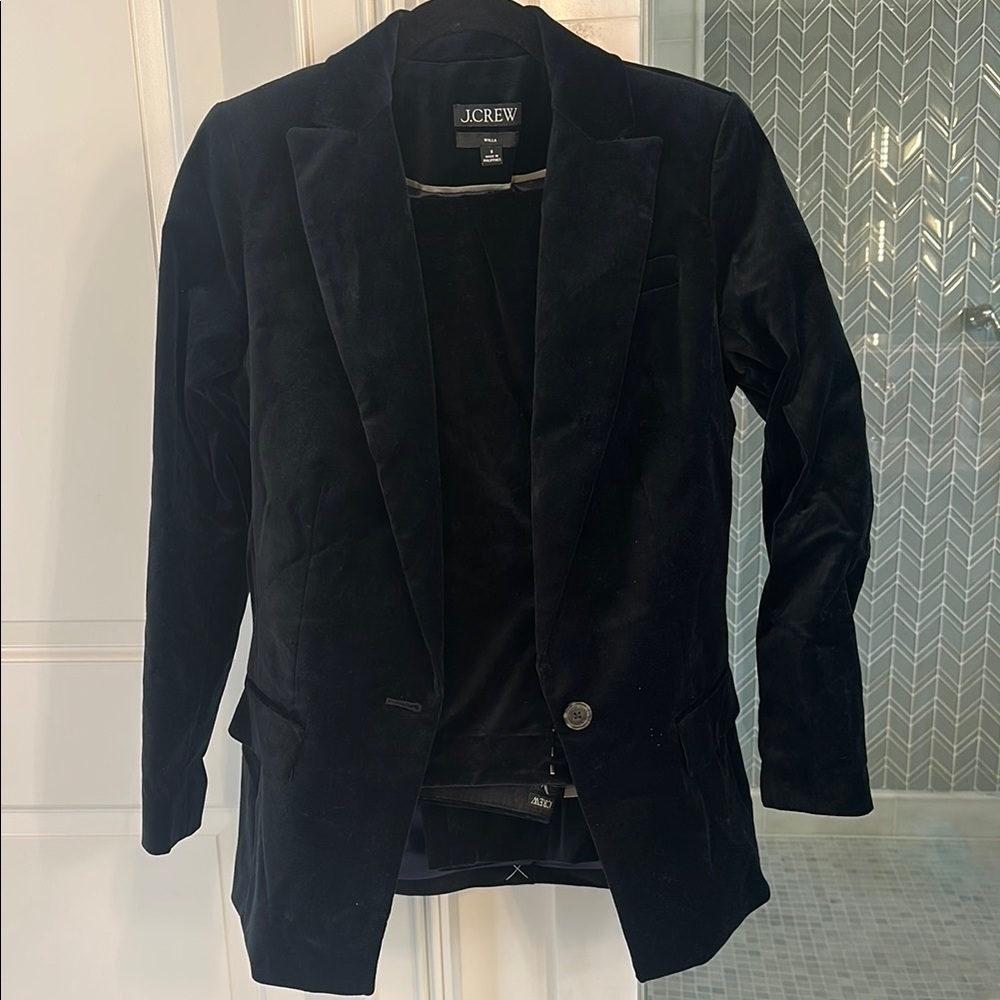 J.Crew Black Velvet Blazer and pants